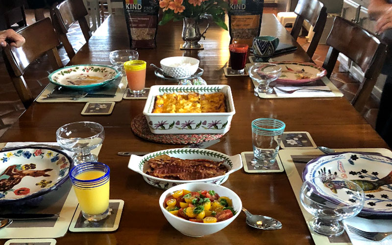 Dining table full of foods - Kate Stanton BB Encinitas, CA